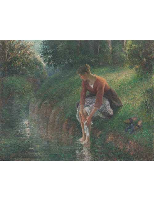 Nos Visuels - 393 Camille Pissarro (French, 1830–1903) 1999.364 - Woman Bathing Her Feet in a Brook 2